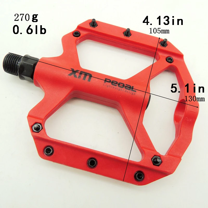 2-Piece Lightweight Non-Slip Mountain Bike Pedals - Durable Nylon Composite ForRoad And Mountain Bikes
