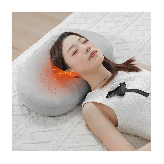 2024 china portable wireless hands free neck and shoulder electric heat shiatsu massage pillow for car and home