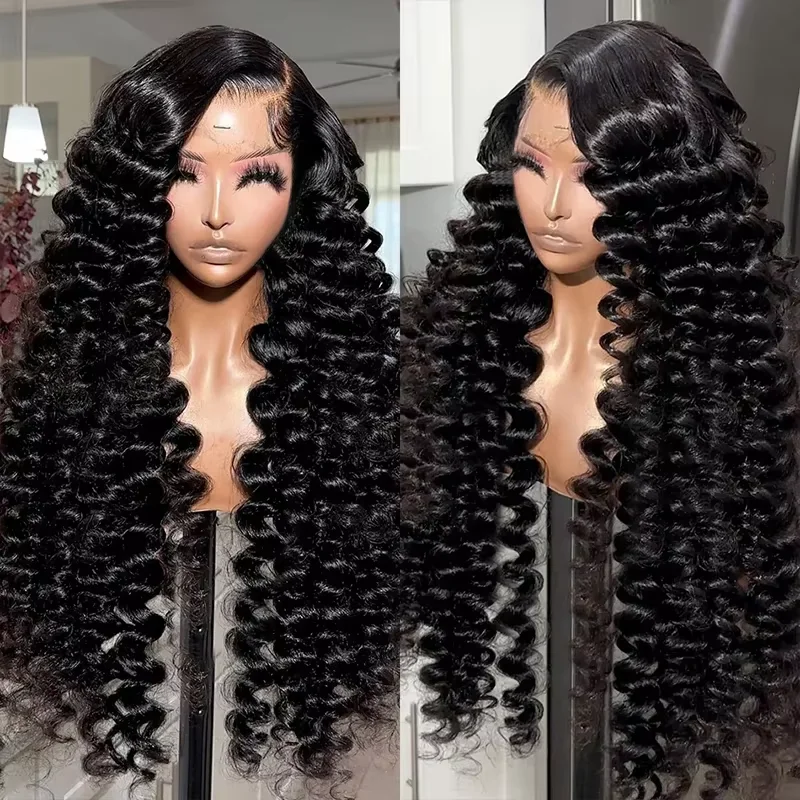 Loose Wave 13x6 Lace Front Human Hair Wig 30 40 Inches Brazilian Water Deep Wave Wigs For Women 13x4 HD Lace Frontal Wig