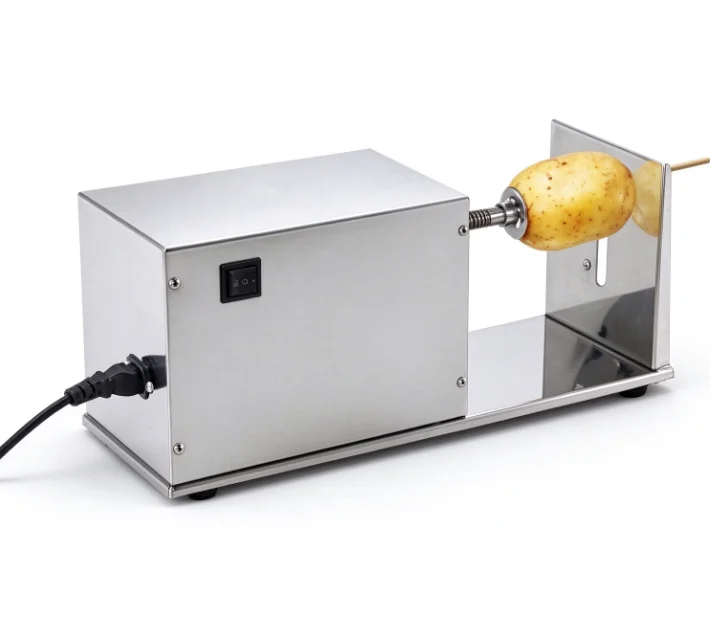 Electric Stainless Steel Spiral Potato Slicer Machine Commercial Home Kitchen Twister Chip Cutter Tornado French Fry Maker