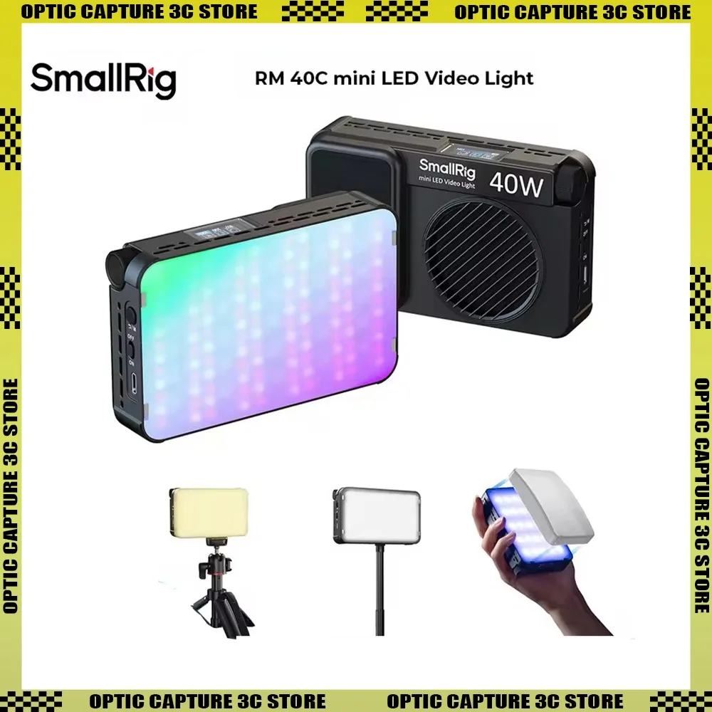 

SmallRig RM 40C/25C Pocket LED Video Light Mini Fill Light with 4800mAh Side HD LCD Magnetic Diffuser/Grid 14 Lighting Effects