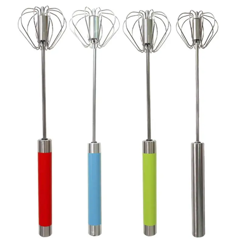 Egg Beater Handheld Egg Beater Stainless Steel Push Mixer Whisk Blender Semi Auto Kitchen Wisk Mixer Home Kitchen Supplies