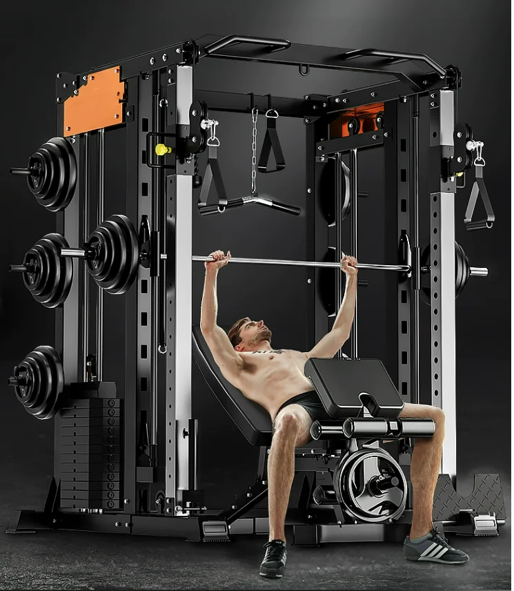 Fitness equipment  commercial multi-functional integrated deep squat rack smith machine comprehensive training equipment