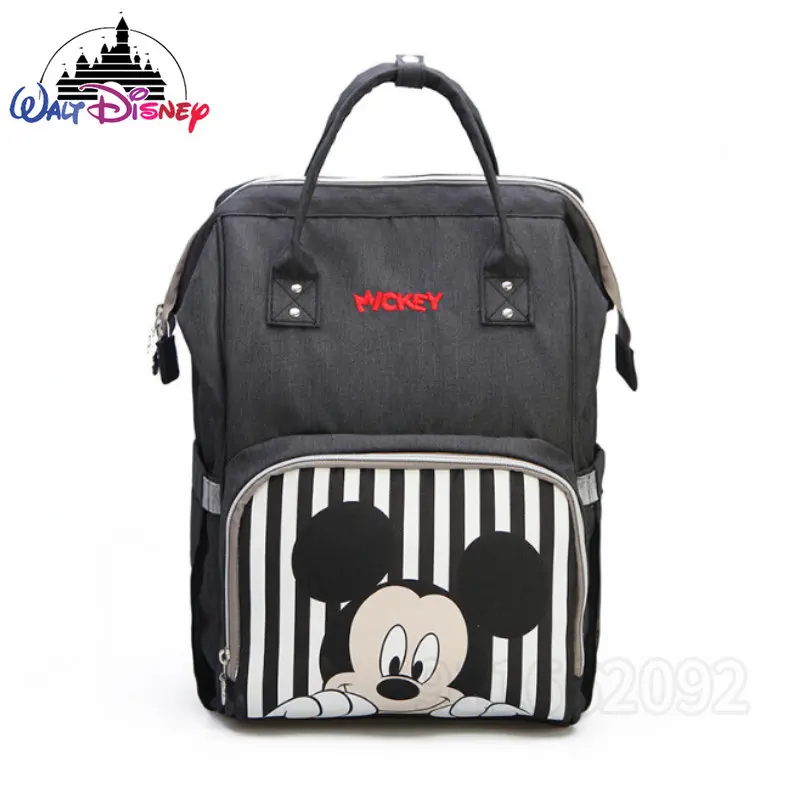 Disney-mochila Original de Mickey para mujer, bolsa de pañales de dibujos animados, bolso de bebé de gran capacidad, mochila de marca de lujo