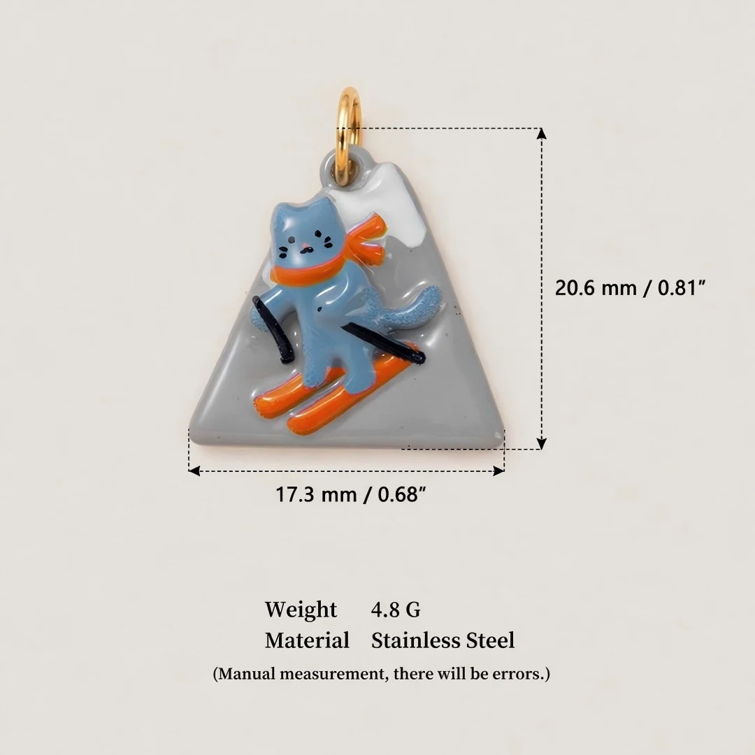 Niedliche Neue Beliebte Tier-Serie Katze Ski Volleyball DIY Anhänger Charms Schmuckherstellung – Detail 7