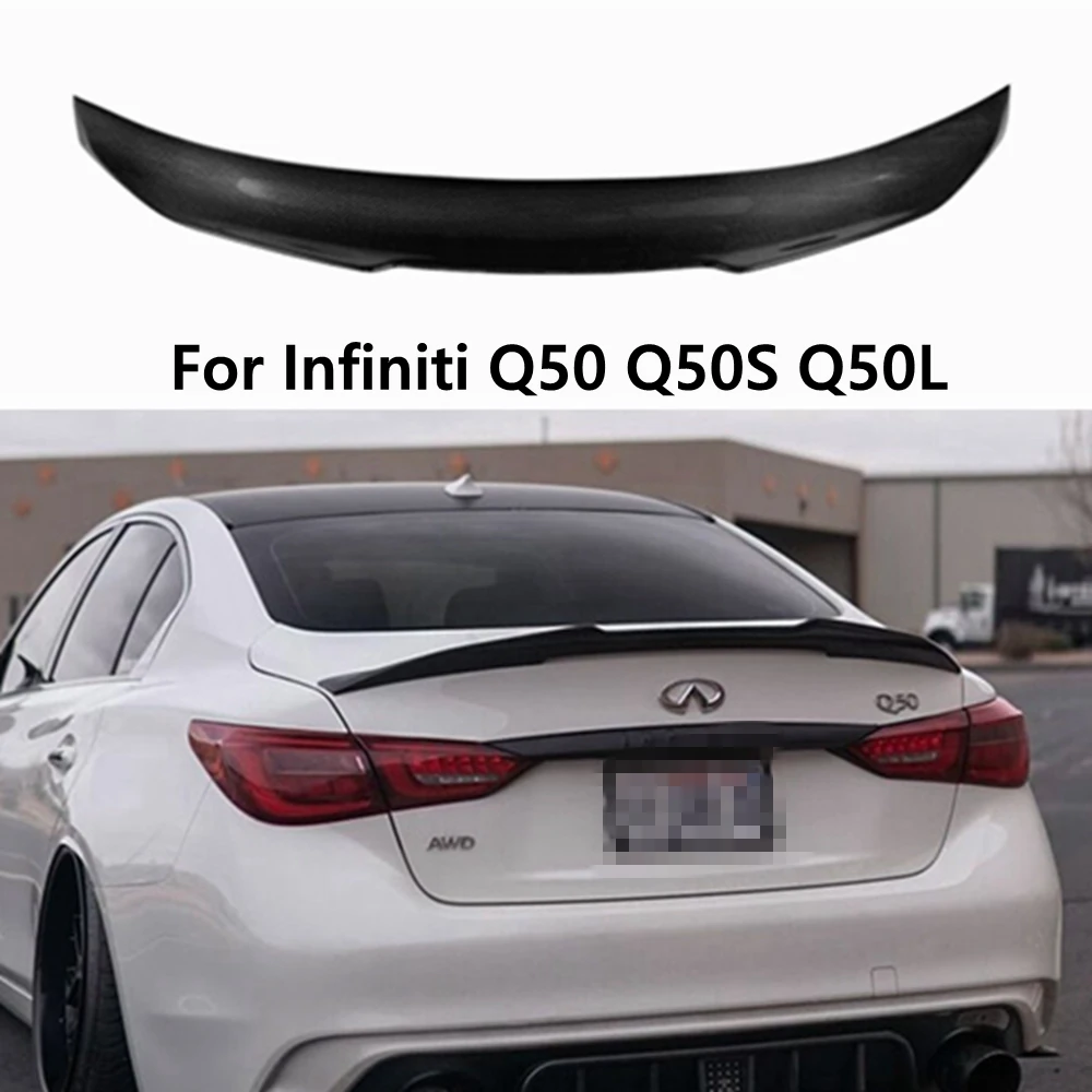 

For Infiniti Q50 Q50S Q50L PSM Style Carbon fiber Rear Spoiler Trunk wing 2014-2020 FRP Forged carbon