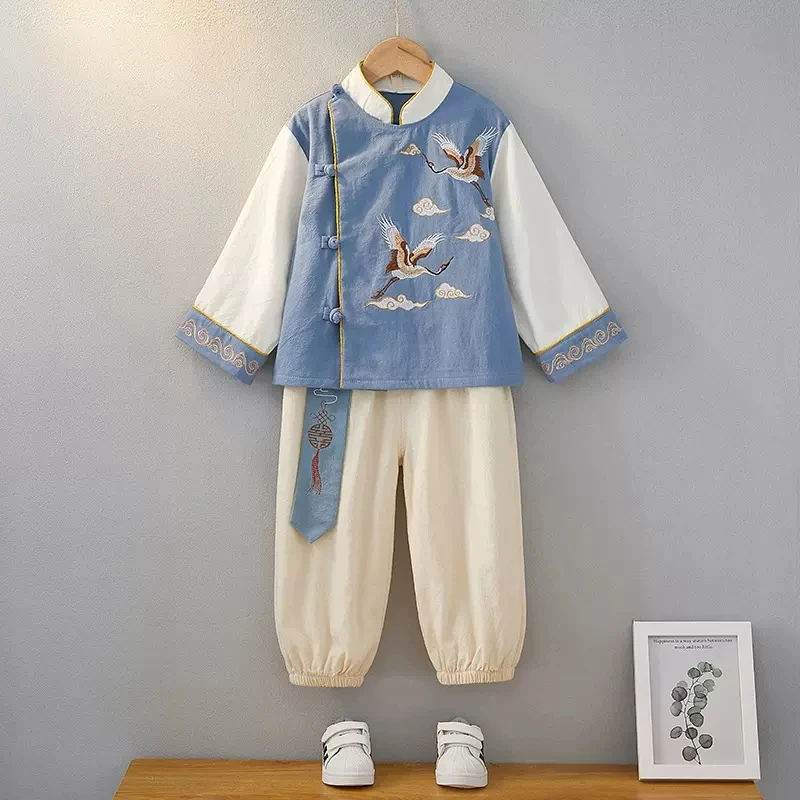 Boys' Hanbok Original Chinese Style Children's Spring and Autumn Baby Improved Suit Boys Chinese Tang Suit