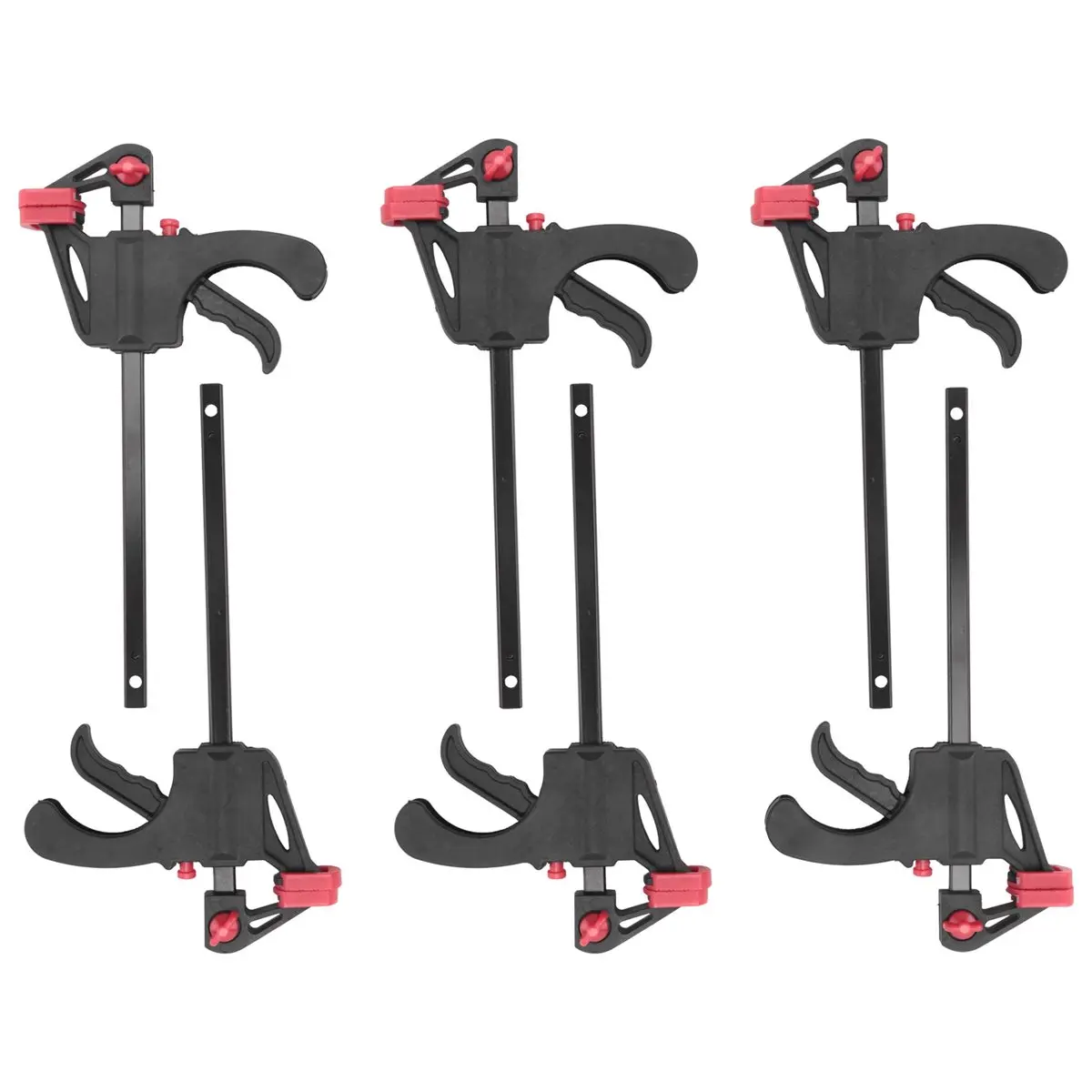 

SDFC 6 Pcs Quick Grip Clamps, 4 Inch Ratchet Bar Clamps One Hand Quick-Release Bar Clamp Tools for Wood Fast Easy Clamping