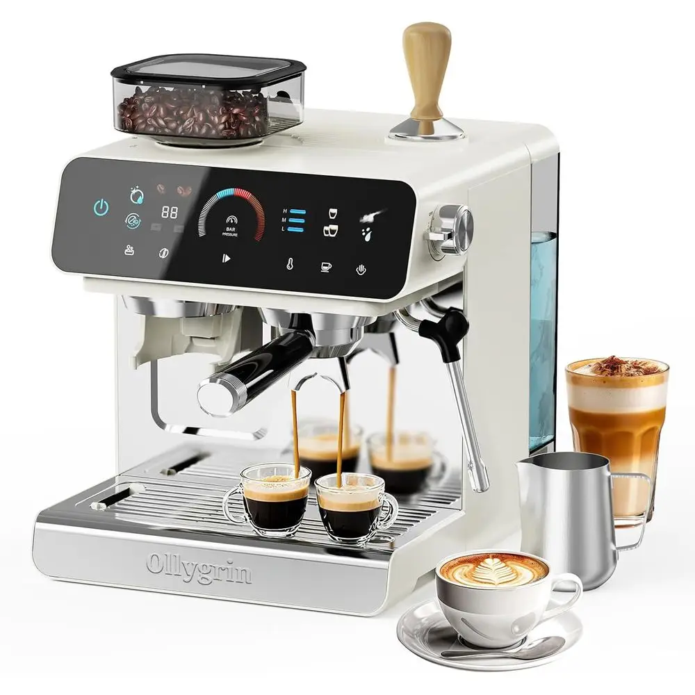 

20 Bar hine with Grinder, Maker with 19 Grinding Settings, Coee hine with Prure Gauge, 94.7Oz Removable Water Tank or Latte & pu