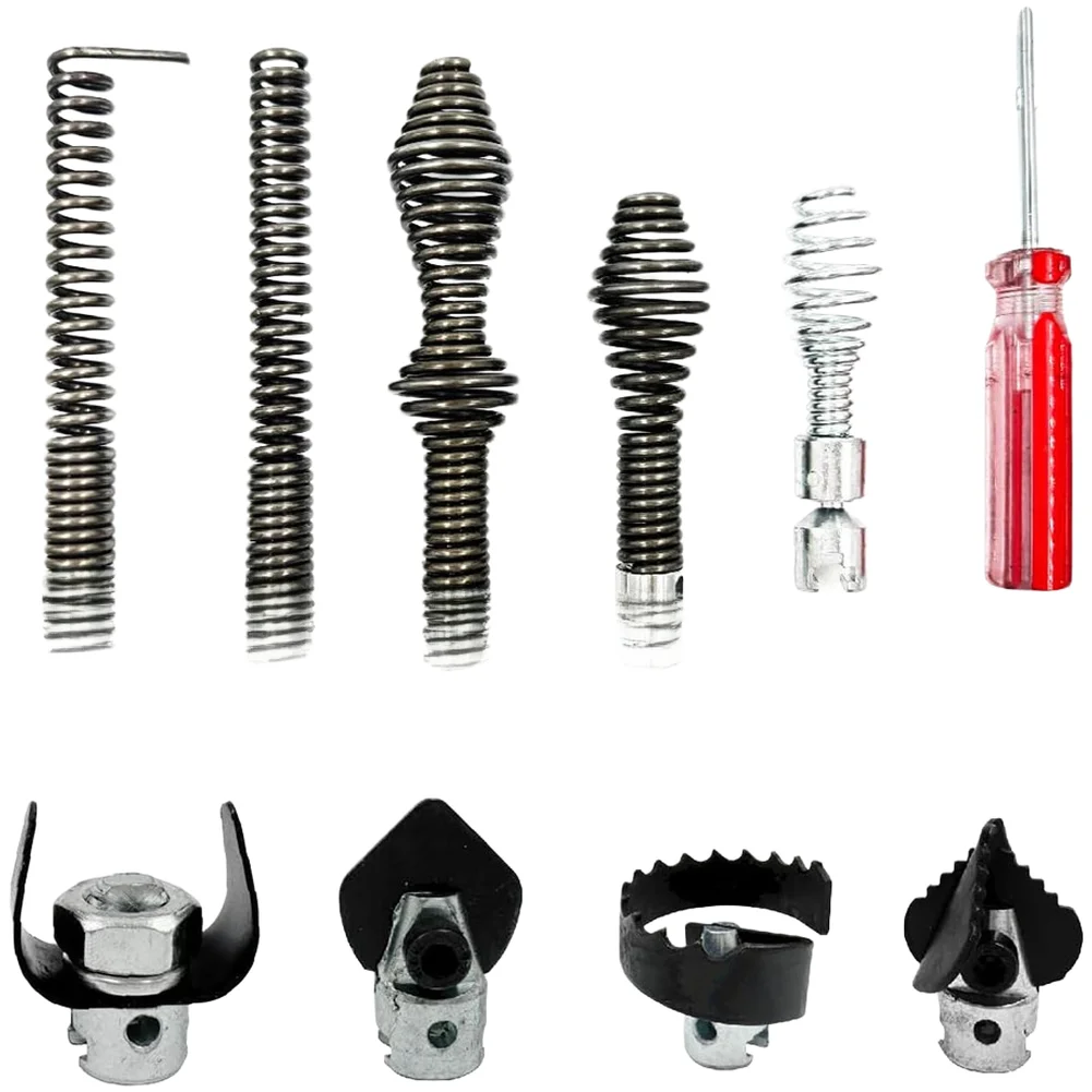 For RIDGID K400 Drain Cleaner Cutting Attachments 10Pcs Set Galvanized Steel 65 Manganese Steel for Pipe Cleaning
