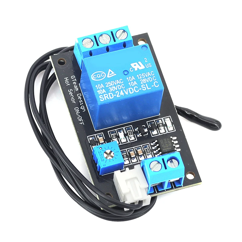 Multi‑Voltage Thermostat Relay Module DC 5V / 12V / 24V Thermistor Temperature Sensor Over‑Heat Detection Switch Board