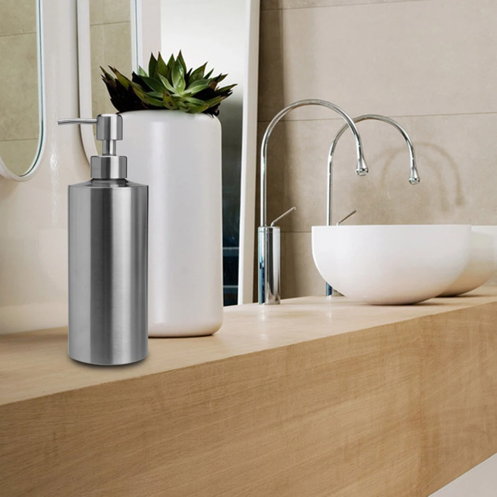 Stainless Steel Countertop Sink Soap Dispenser High Quality Bathroom Hand Dish Lotion Bottle Container Light Weighter 550/350ml