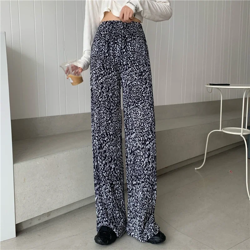 

Khaki Leopard High Waist Joggers Y2K Flare Pants Female Casual Long Sweatpants 2024 Fall Women E Girl Aesthetic Indie Trousers