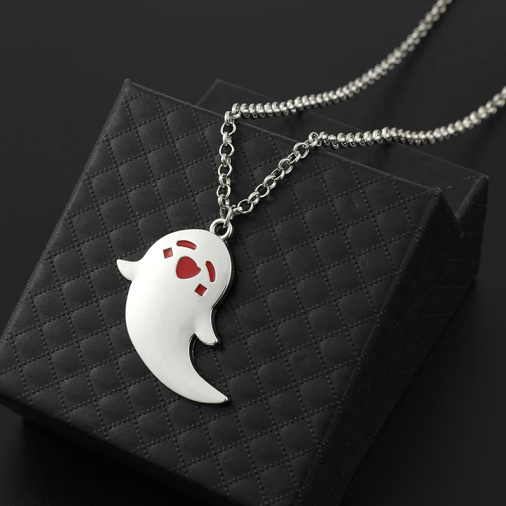 Game Genshin Impact Necklace Cartoon Figure Hu Tao Elfin Cute Metal Pendant Neck Chain Jewelry Fashion Cute Gifts for Girls