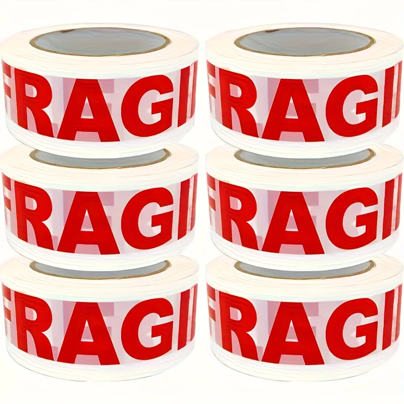 YITAPE 1 Roll 1.89'×984.25' High Adhesive Fragile Tape with English Warnings for Courier Packaging & Shipping Sealing