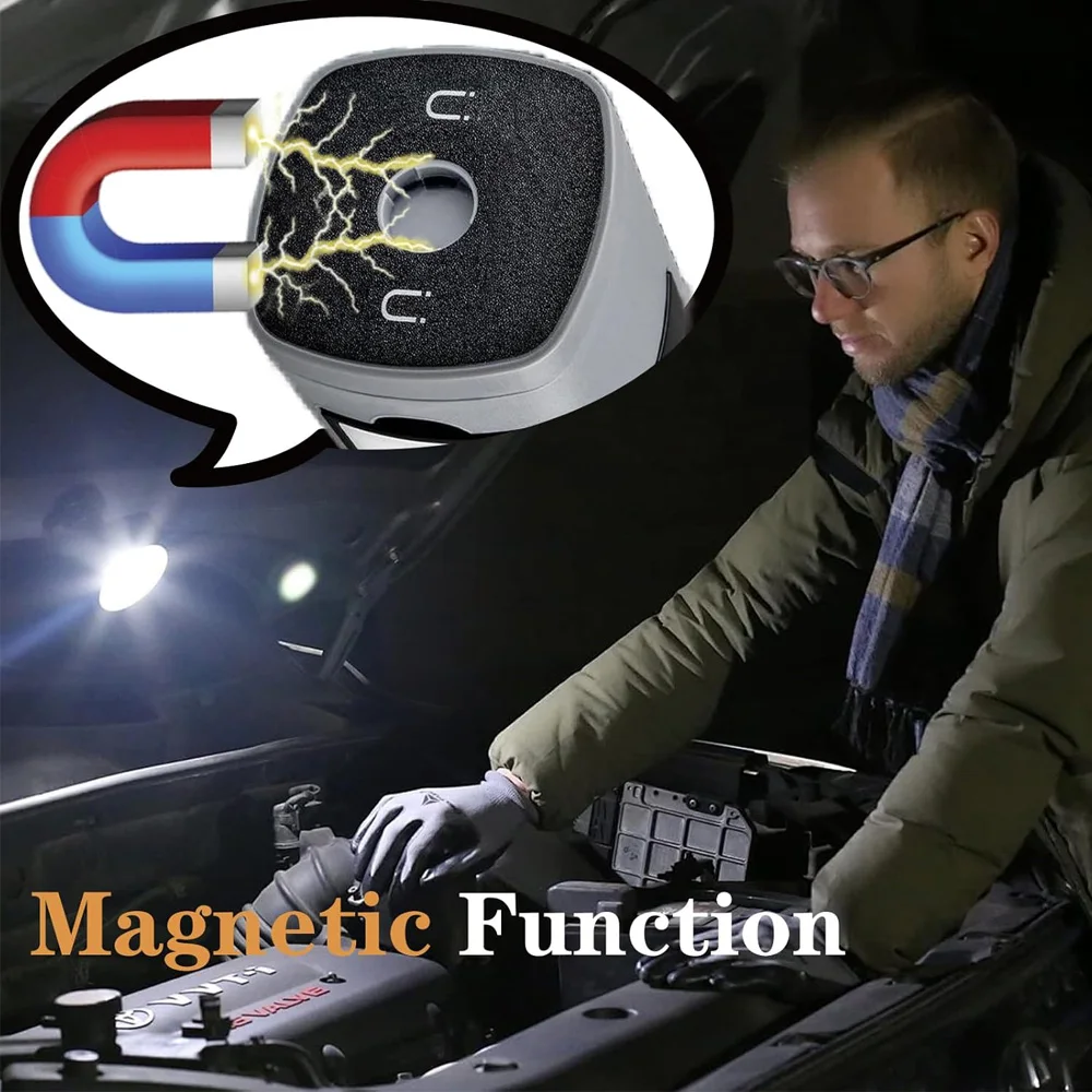 Rechargeable 1800mAh LED Camping Lantern with 360° Foldable Design, Magnetic Base, Red Alert Light & Waterproof Flashlight