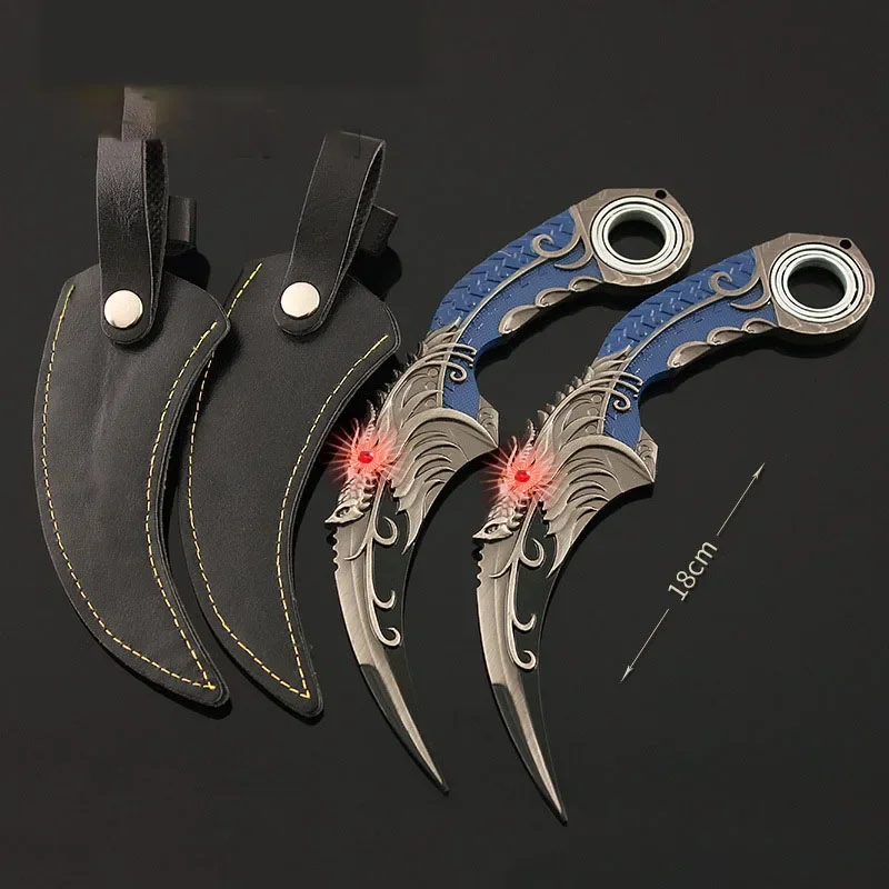 18 ซม.Revolving Five Claw Gold Dragon มีดของเล่น Karambit Knafe Eagle Claw Unedged ของเล่น Katana พร้อม Holster เด็กของขวัญ