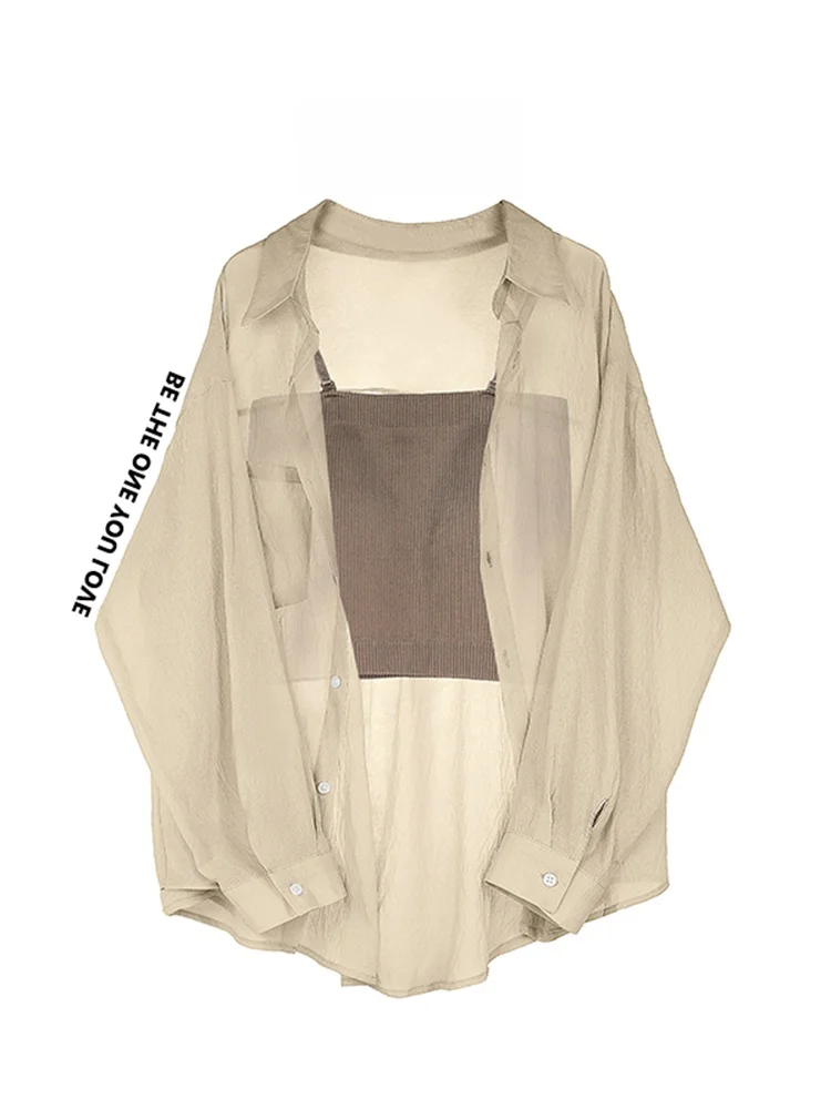 Women's Ice Silk Sun Protection Clothing Summer Strap Dress Outer Cardigan Small Size Top Chiffon Shirt Thin Outerwear Spring...