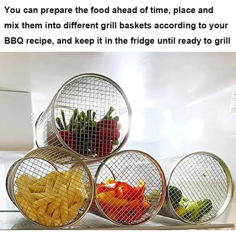 Rolling BBQ Grill Basket 2