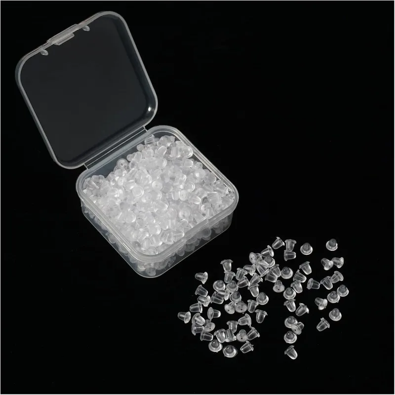 200pcs Silicone Rubber Earring Back Stoppers - for Stud Earrings, DIY Jewelry Making & Earring Findings Accessories