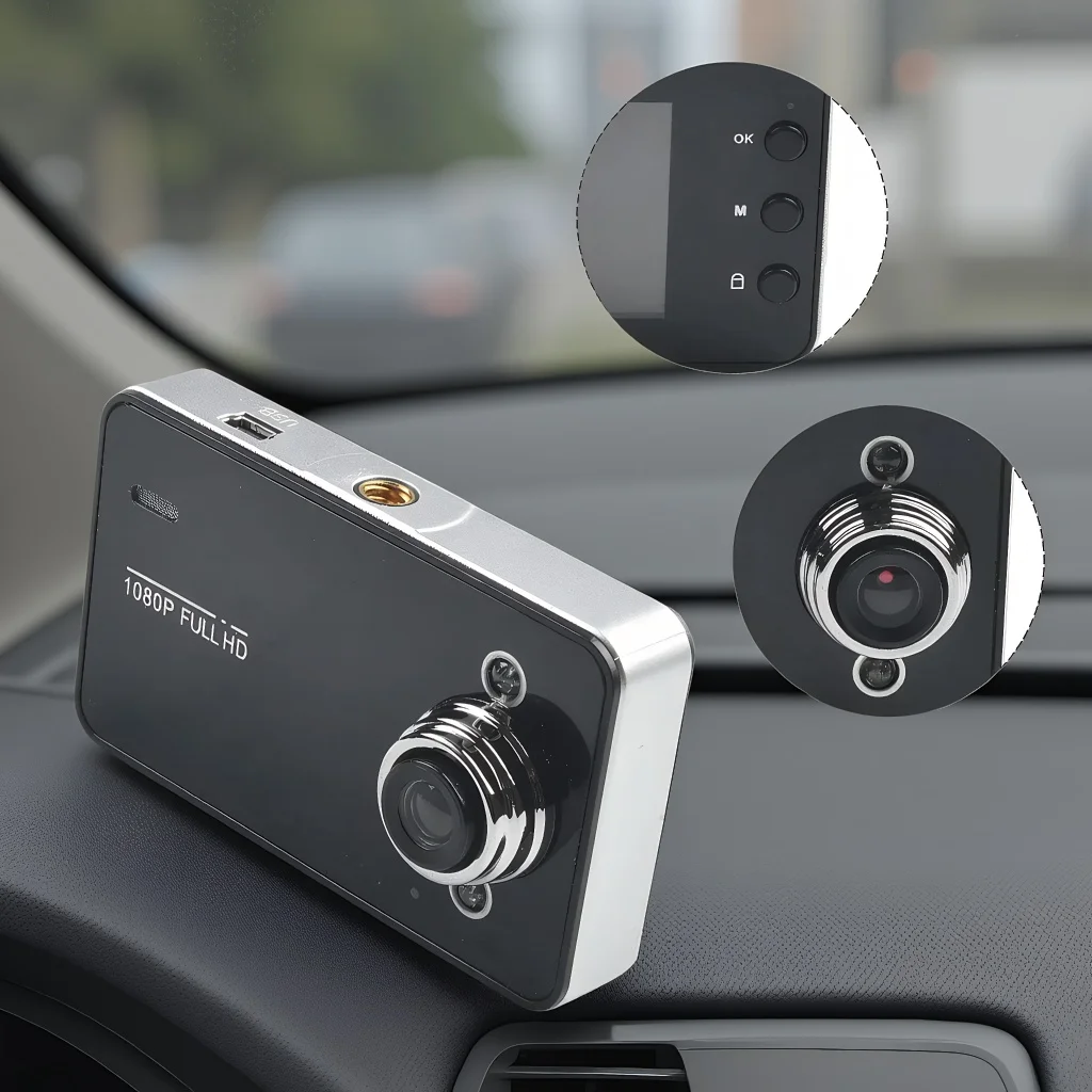 Car DVR Recorder with Night Vision: NTSC/PAL Video Output and Suction Cup Mount