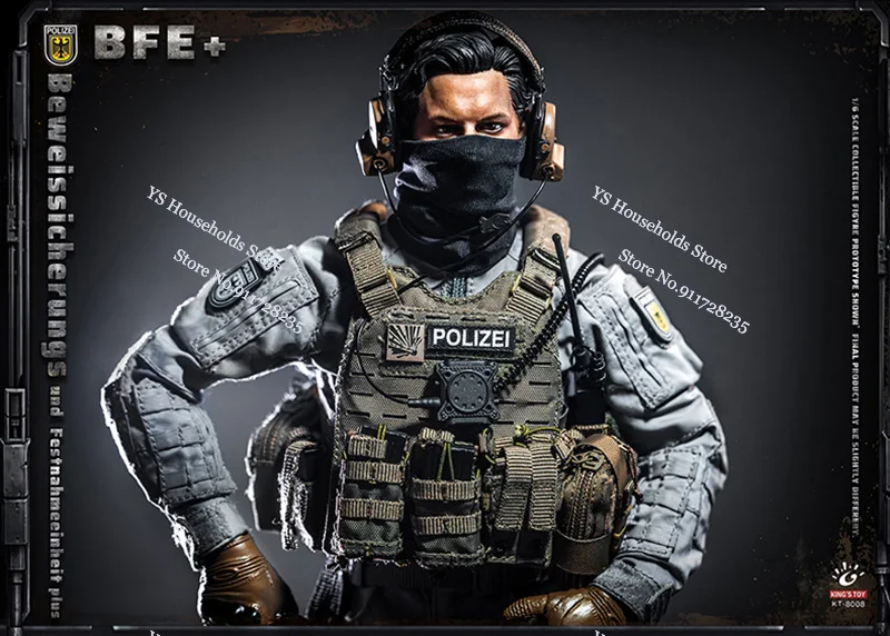 KT8008 1/6 BFE+ Counter Terrorism PolIze Force Cloth Man Action Figure Mini Static Rifle Model Ornament 12\