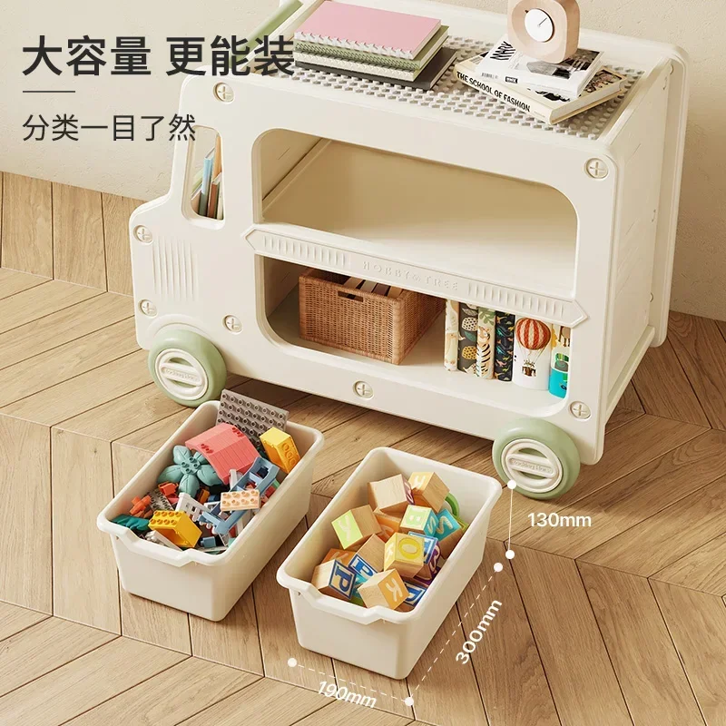 

Children's multi-functional building block table trolley bookshelf storage cabinet large particle assembly educational toys