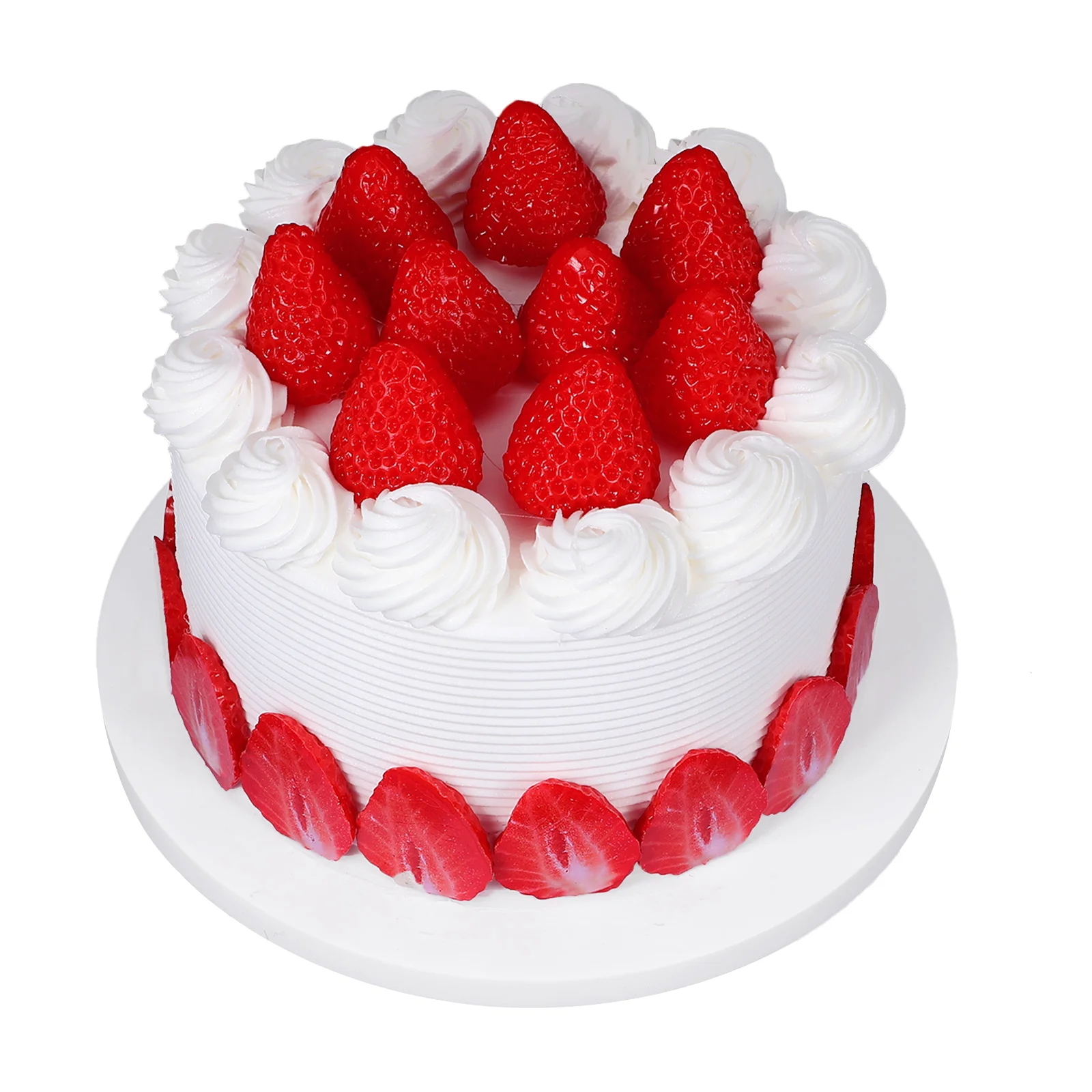 

6 inch Simulation Birthday Cake Artificial Food Props for Display Decor Faux Cake Realistic Dessert Play Fake Food Toy