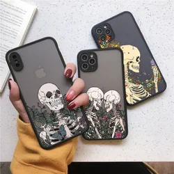 Fashin Skeleton Skull Butterfly Flowers Pattern Phone Case For iPhone 16 15 XR X XS 14 11 12 13 Pro MAX 7 8 Plus SE2 Back Covers