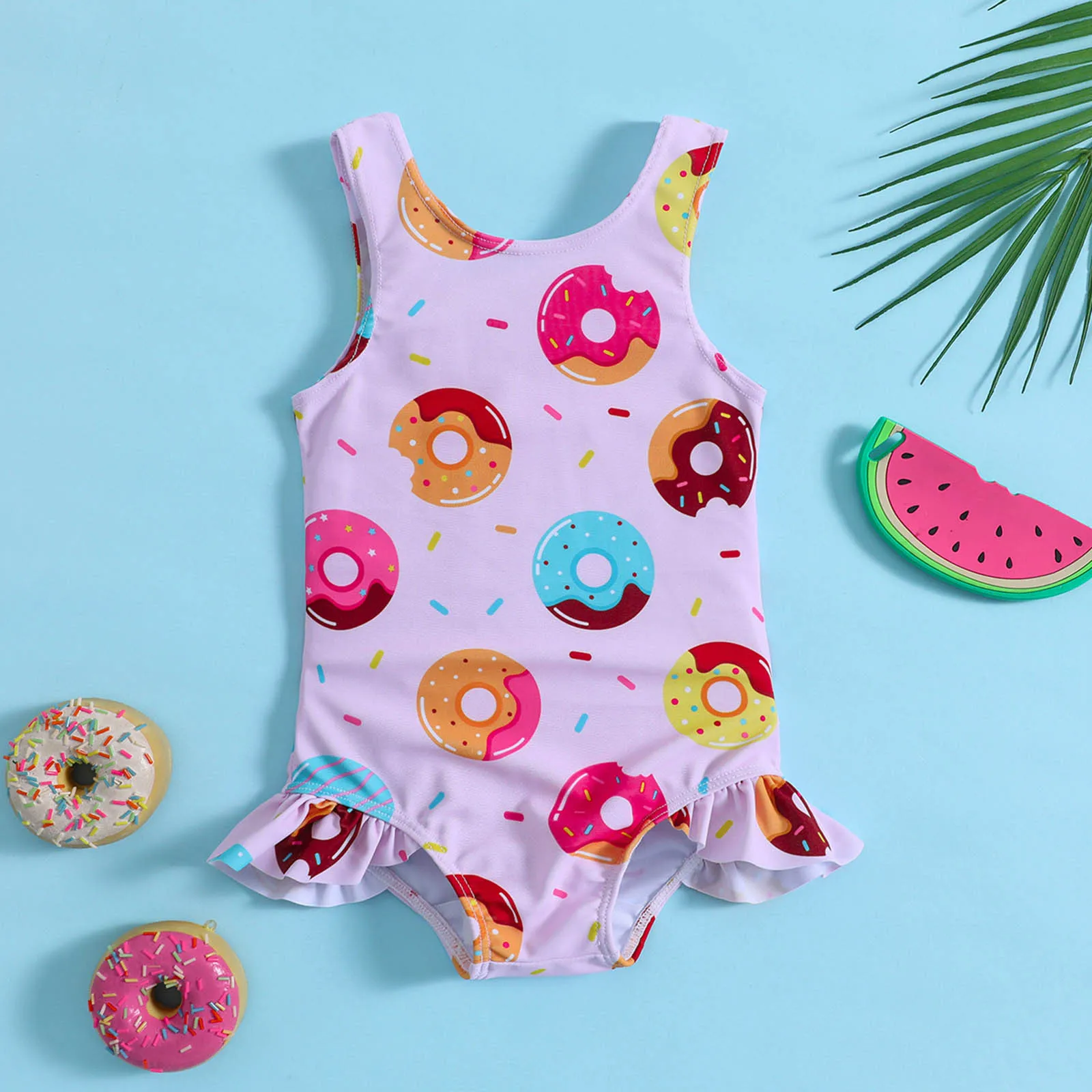 

Girls Swimsuit Size 5t Summer Toddler Girls Ruffles Cartoon Prints 1 Piece Swimwear Beach Swimsuit Suit Toddler Girl