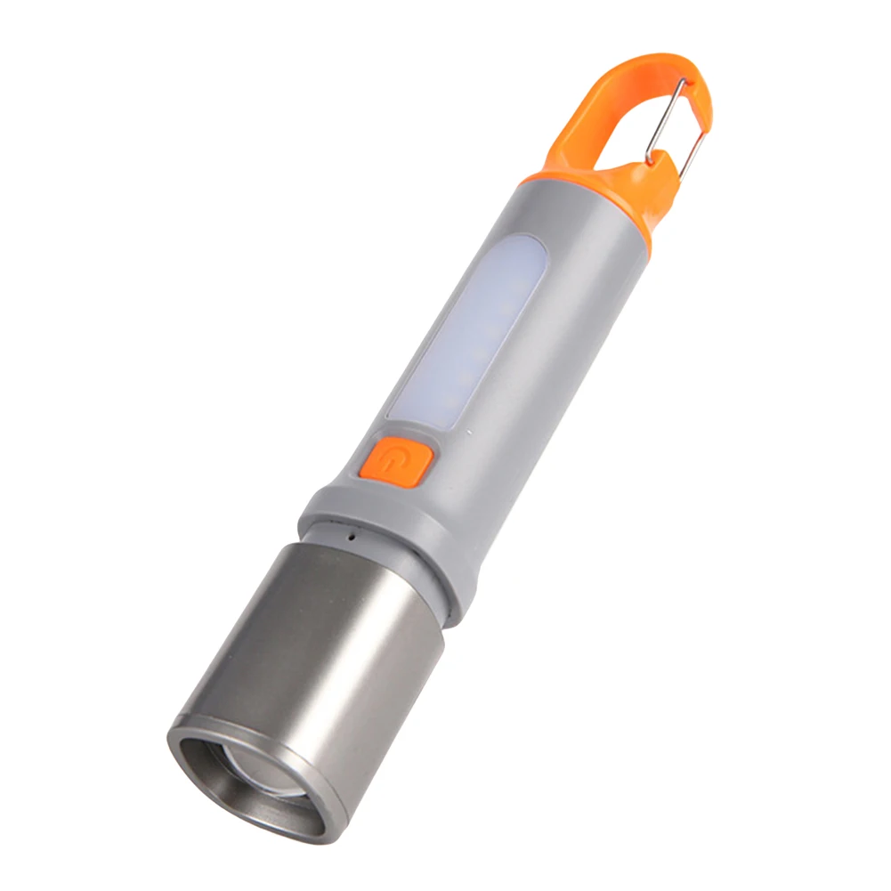XPE + COB LED مصباح يدوي فائق السطوع مع خطاف فانوس طوارئ زوومابلي 300LM شعلة صغيرة محمولة للمشي لمسافات طويلة في الهواء الطلق وصيد الأسماك