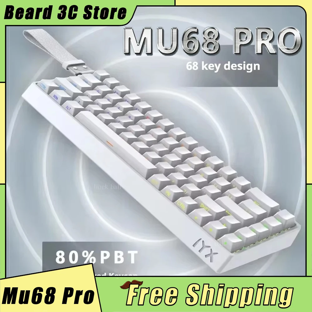 IYX MU68 Pro Magnetic Switch Keyboard Aluminum Alloy 8K Quick Trigger Low Delay Gaming Keyboard Pc Gamer Varolant Gifts Custom