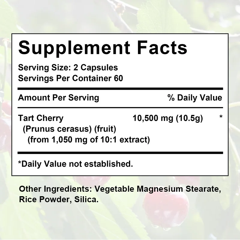تارت الكرز 10,500 ملغ | أقصى قدرة | غير وراثيًا، خالي من الغلوتين | مستخلص عصير الكرز تارت، المفاصل، صحة البشرة #6