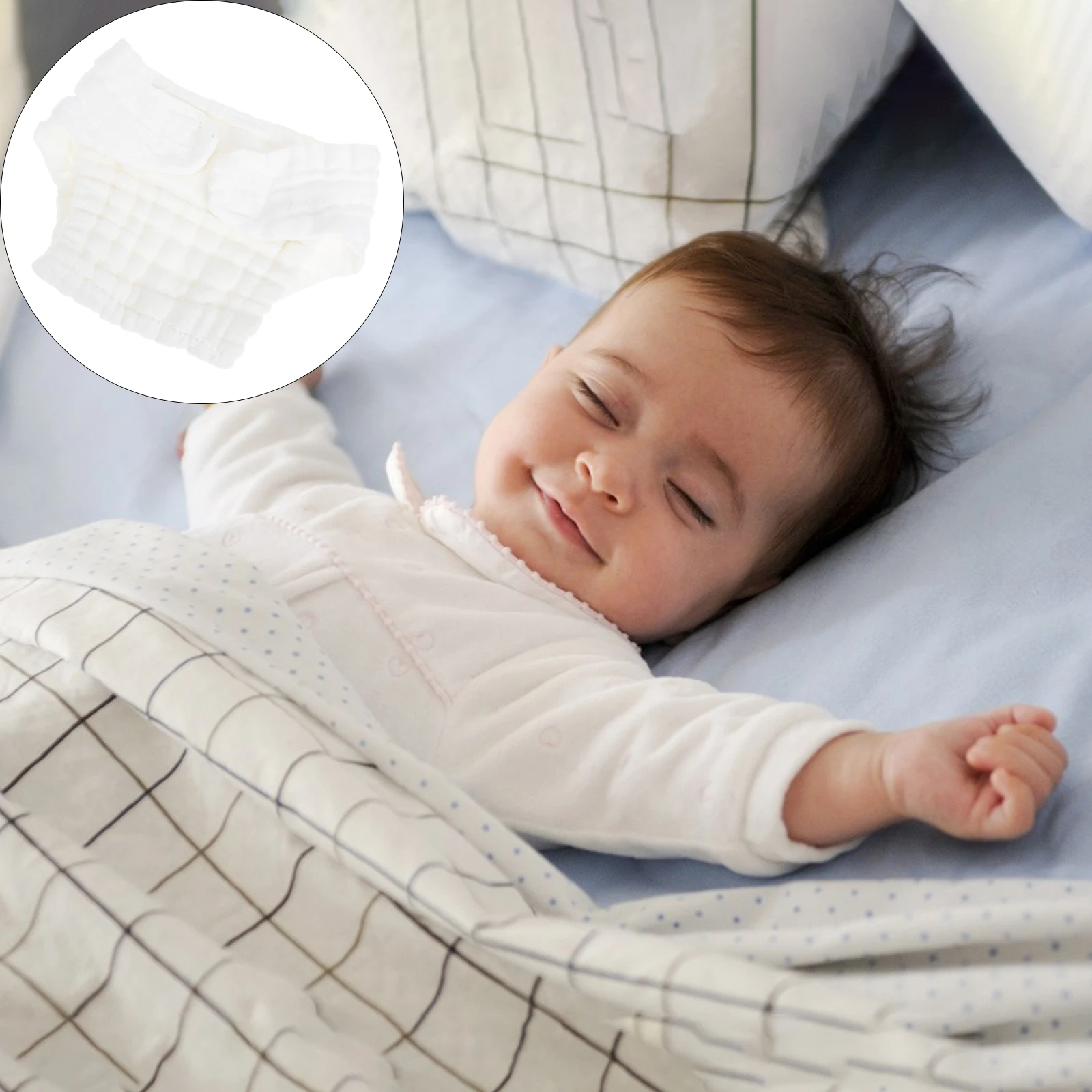 

5pcs Washable Diaper Pants Reusable Cloth Nappies for Newborn PVC Waterproof Night Use Leak Proof Cotton Diapers Nappy