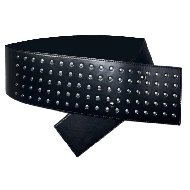 เข็มขัดเอวกว้าง 39BB โซ่ studded studded สำหรับชุดเครื่องแต่งกายแบบสบาย ๆ สำหรับชุดกางเกงยีนส์