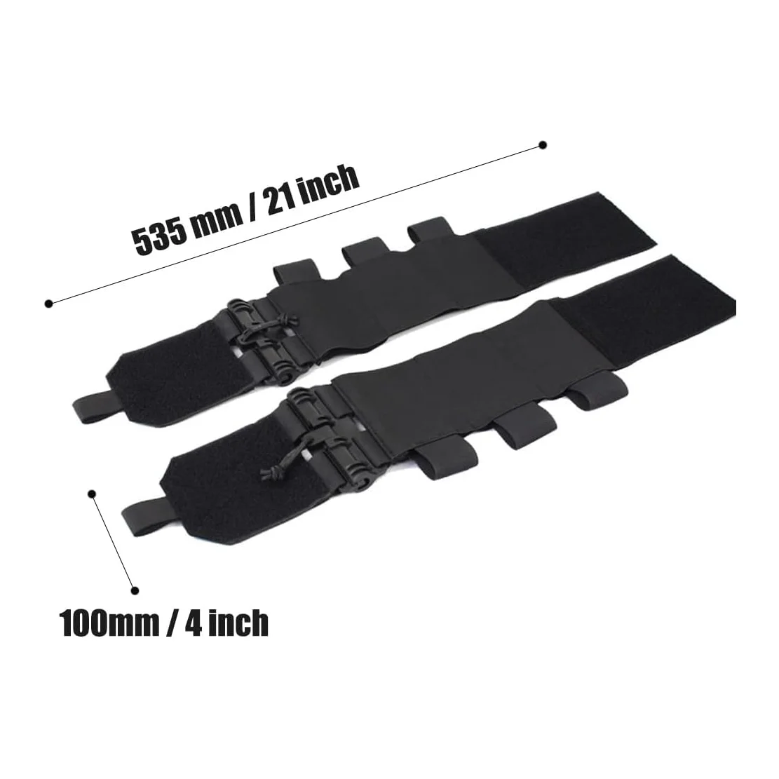 Pair of Elastic Tactical Vest Cummerbund Quick Release Mounting Strap with Magazine Pouches