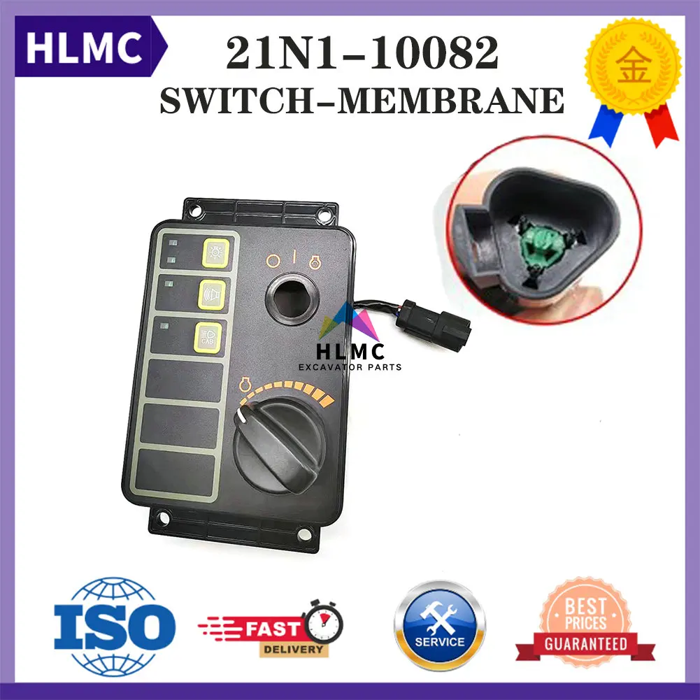 R80-7 3 BUTTONS  Excavator Parts Membrane Switch Throttle Knob Switch Ignition Switch 21N1-10082 21N1-10081 13D18-004