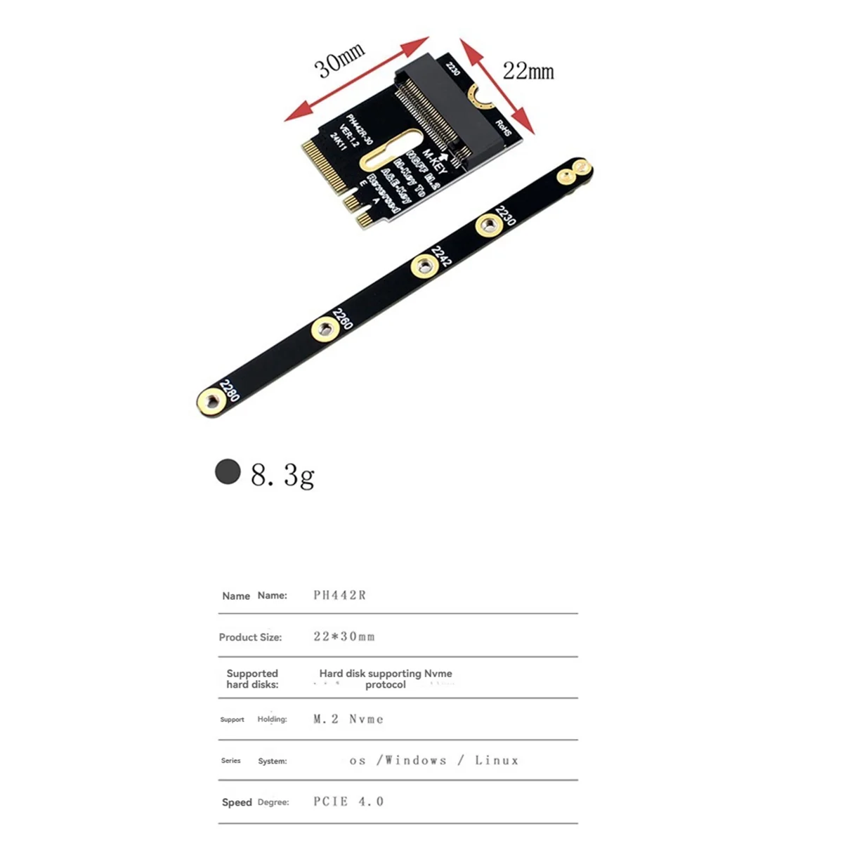 

B66C PCIE 4.0 M.2 NVME адаптер SSD PCIE Установка адаптера для 2230 2242 2260 2280 M2 NVME SSD Riser Card