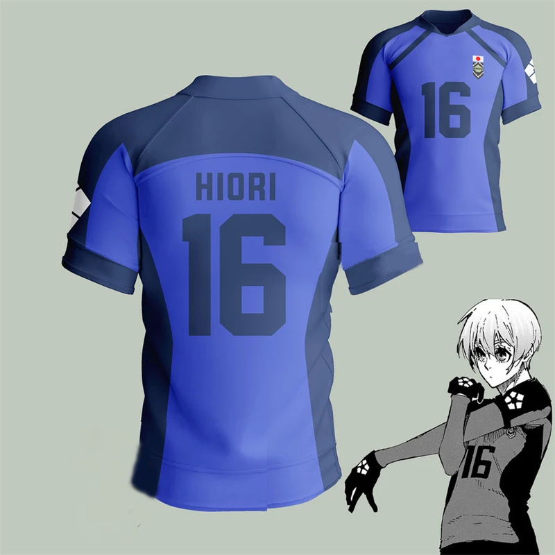 Anime Japan Blue Lock Isagi Yoichi Football Jersey T-shirt Cosplay Hyoma Chigiri Meguru Bachira Tee Custom Name Number Clothes image 5