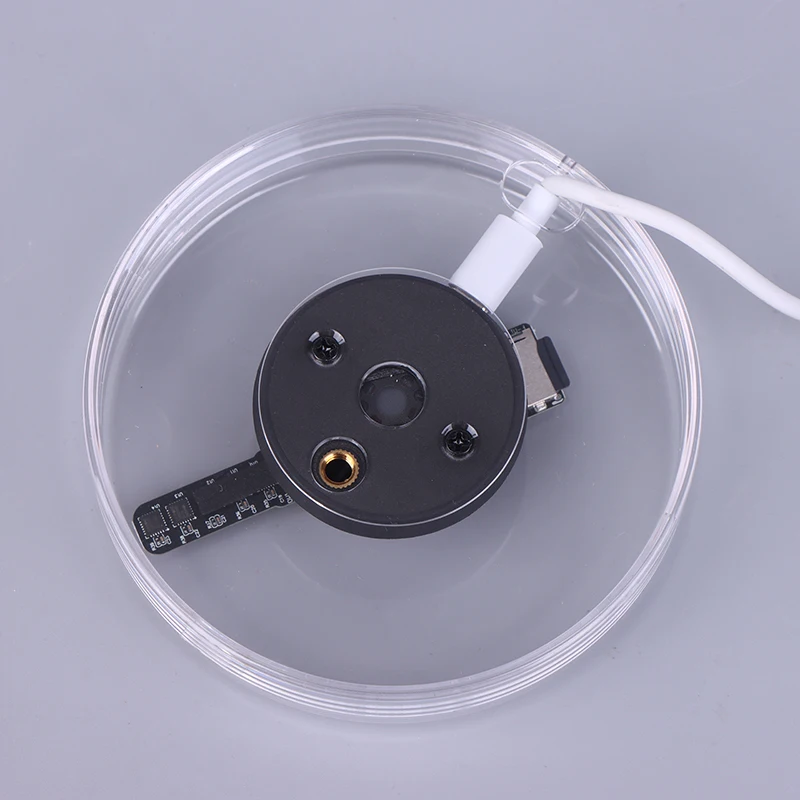 3D Holographic Advertising Lights LED Desktop Model Fan Screen With Audio Playback With Transparent Cover Holographic Fan