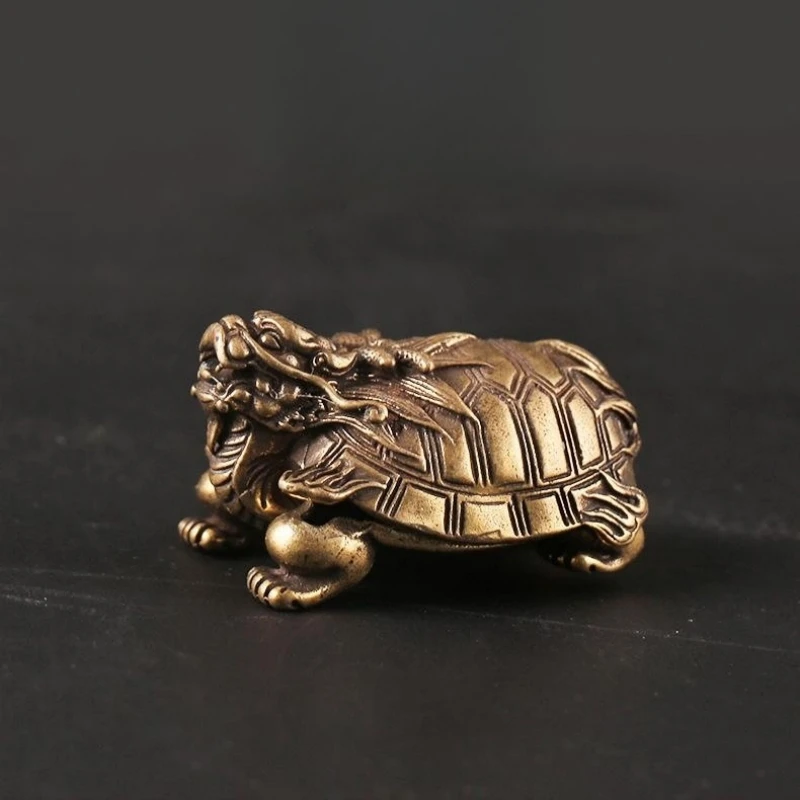 

Brass Retro Wealth Attraction Dragon Turtle Dominate Home Desktop Tea Pet Bar Ornament