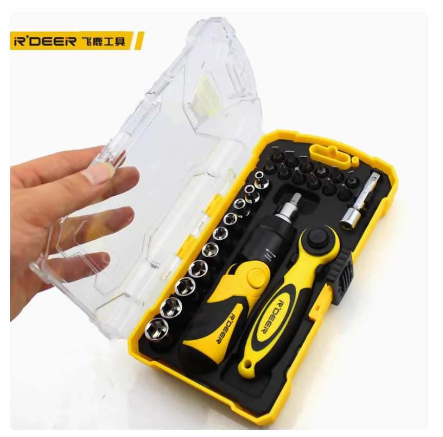 R'DEER high quality torx/phillips screws Cr-V steel 26pcs magnetic screwdriver set repair tool NO.RTH-26 freeshipping