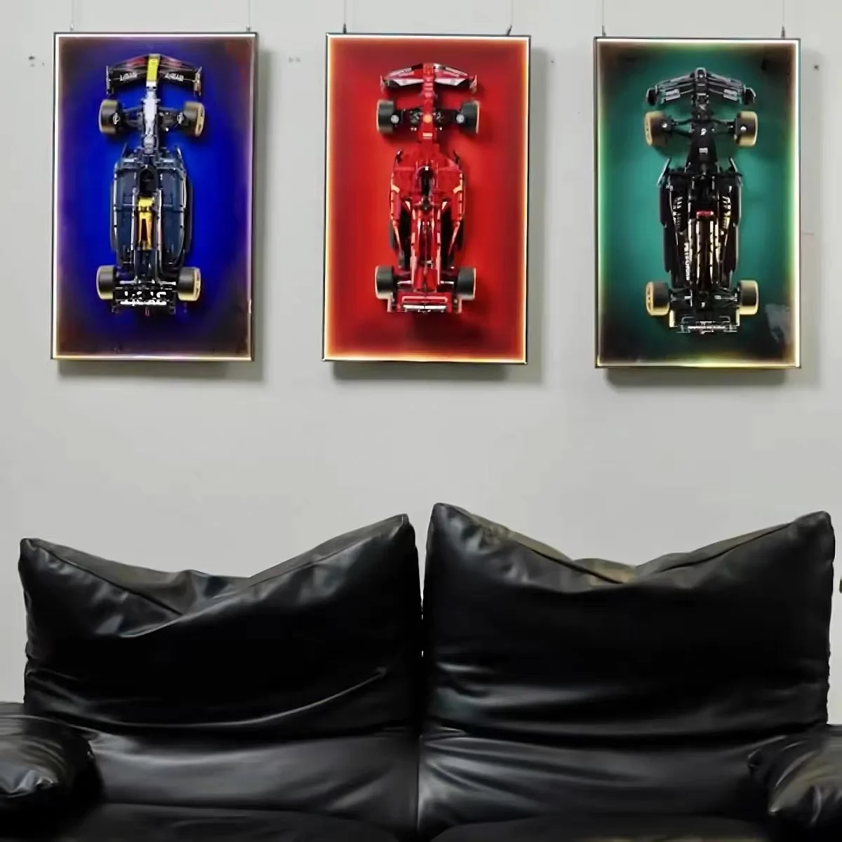Wall Mount Display for LEGO 42207 Ferrari SF-24 F1 42171 Mercedes-AMG F1 W14 E 42206 Red Bull Racing RB20 F1--Display Wall only view 2