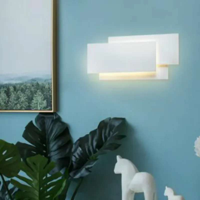 2026 Modern 18W Aluminum LED Wall Lamp Living Room Candlestick Lighting Staircase Square Lamp Bedroom Bedside Hotel Wall Lamp