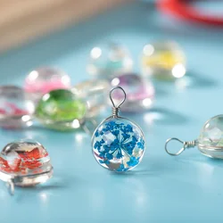 15-16mm#5pcs Iron Wire Glass Ball And Flowers Crystal Not Wooden For DIY Earrings Bracelet Necklace Jewelry Making Beads #IZ303