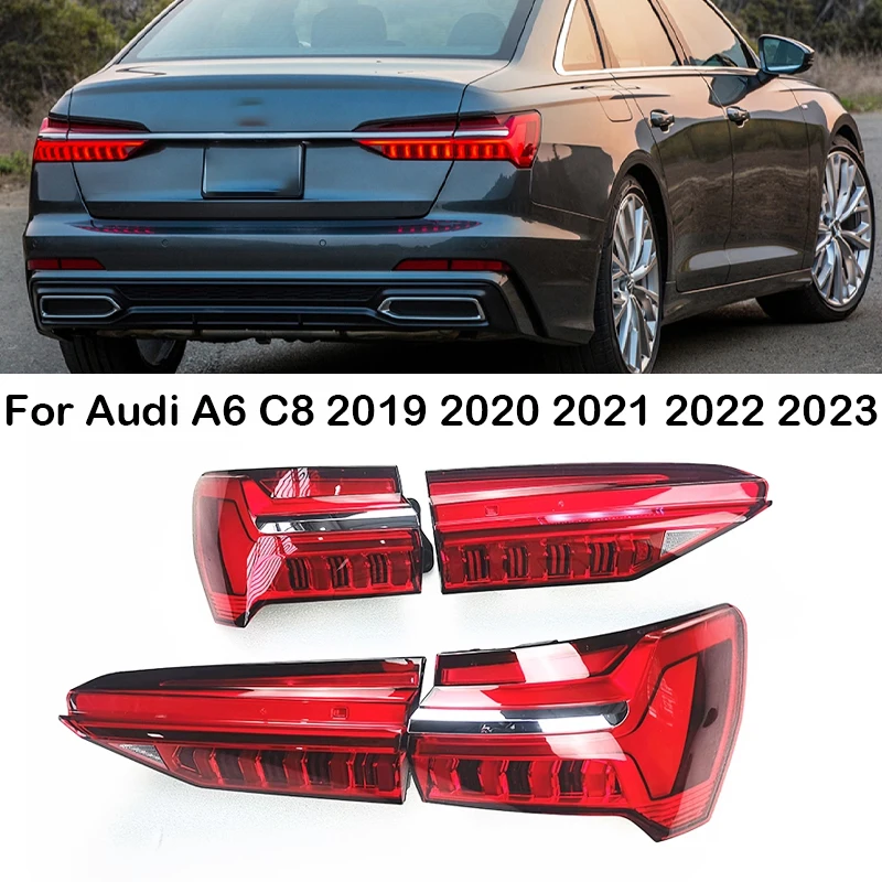 

For Audi A6 C8 2019 2020 2021 2022 2023 Car LED Inner Outer Tail Light Assembly Brake Reversing Lamp Taillights Car Accessories