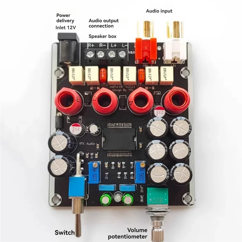 Erweitert für TA2024 Digital Power Amplifier Board Angetrieben Dual-Channel 15W*2 Stereo Corporal Vollfrequenz-Player