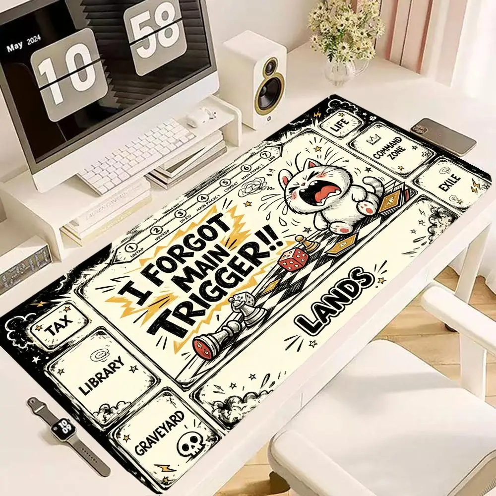 Anti‑Slip Pc Gaming Mouse Pad Vintage Comic Style Animal Card Battle Playmat For Desktop Bedroom Game Office