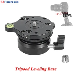 Powerwin Horizontal Adjustment Tripod Leveling Base Aluminum Alloy 1/4