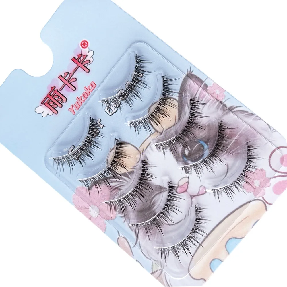 

Thai Style 3D Mink False Eyelashes Soft Wispy Invisible Thin Band Fake Eyelash Handmade Natural Long Eye Lashes